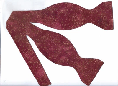 Pajarita roja y dorada, polvo metálico dorado sobre rojo borgoña, formal, pajarita automática Foto 1 de 4