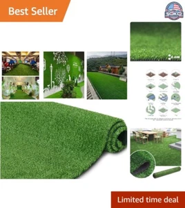 Premium Synthetic Grass Mat 6FTX10FT with Drainage Hole - Easy Care Green Rug - Picture 1 of 10
