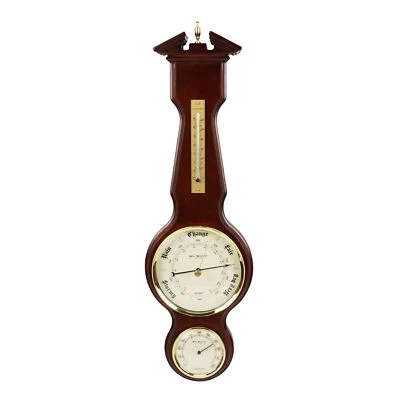 Banjo Wall Weather Station Barometer Thermometer Hygrometer Sheraton Style 54cm - Image 1 of 2