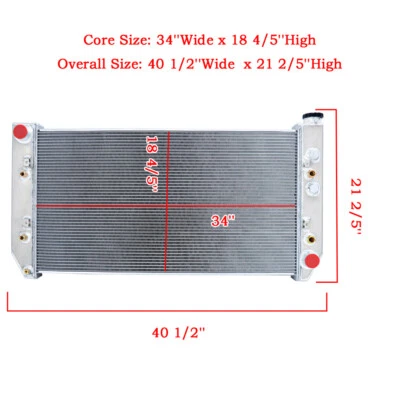 4Row Radiator fit 1982-1993 CHEVY C10 GMC C/K C1500/C2500 C3500 6.2L  V8 DIESEL — 第 1/4 张图片