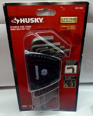 NEW! Husky13-Piece Long Arm Hex Key Set #843040 SAE Tools-Black FREE-SHIPPING  - Image 1 of 2