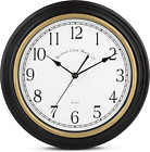 Decorative Black Wall Clock 12 Inch Silent Non Ticking Battery Operated Vintage 