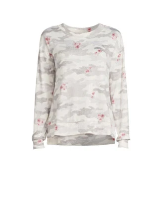 Secret Treasures Mujer Invierno Blanco Gris Camuflaje Hacci Manga Larga Dormir Top Foto 1 de 4