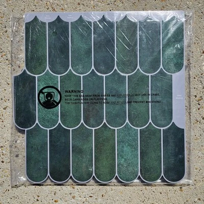 Art3d 10-Sheet 12"x12" Peel and Stick Backsplash Tile, Vinyl Sticker in Green - Image 1 of 4