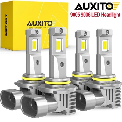 4x 9005 9006 Combo LED Headlight Hi-Low Beam Bulbs Kit 6500K Super White Bright - Image 1 of 4