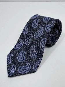 "Corbata de seda Geoff Nicholson para hombre Italia cachemira negra azul 58"" X 3,25"" ciudad" - Imagen 1 de 8