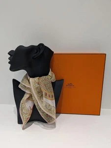 HERMES 45 CIELS BYZANTINS Silk Mousseline Chiffon Scarf Pink Tags Box MINT Used - Picture 1 of 12