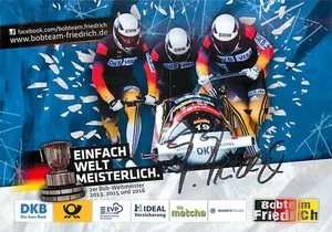 Francesco Friedrich Autograph Card Bobsleigh World Champion 2013 2015 2016 - Picture 1 of 2