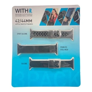 WITHit Bands for 42mm or 44mm Apple Watch, Exclusive 3 Pack - Photo 1 sur 2