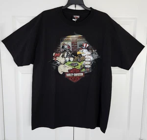 Harley Davidson Glacial Lakes SD Animal House Poker T Shirt Mens Large Black NWT - Picture 1 of 9