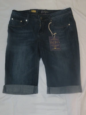 Bermuda Earl Jean Feminina Tamanho 1 Bermuda Bling Embelezada Casual Elástica Algemada - Imagem 1 de 2