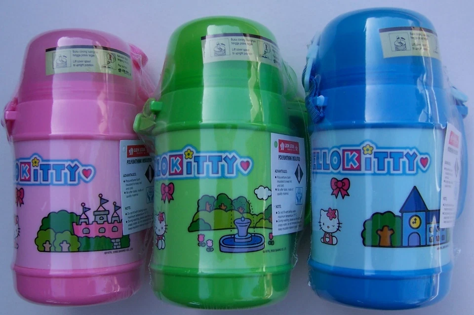 Sanrio Hello Kitty термос воды бутылка столовая синий зеленый 400 мл новый - Изображение 1 из 4