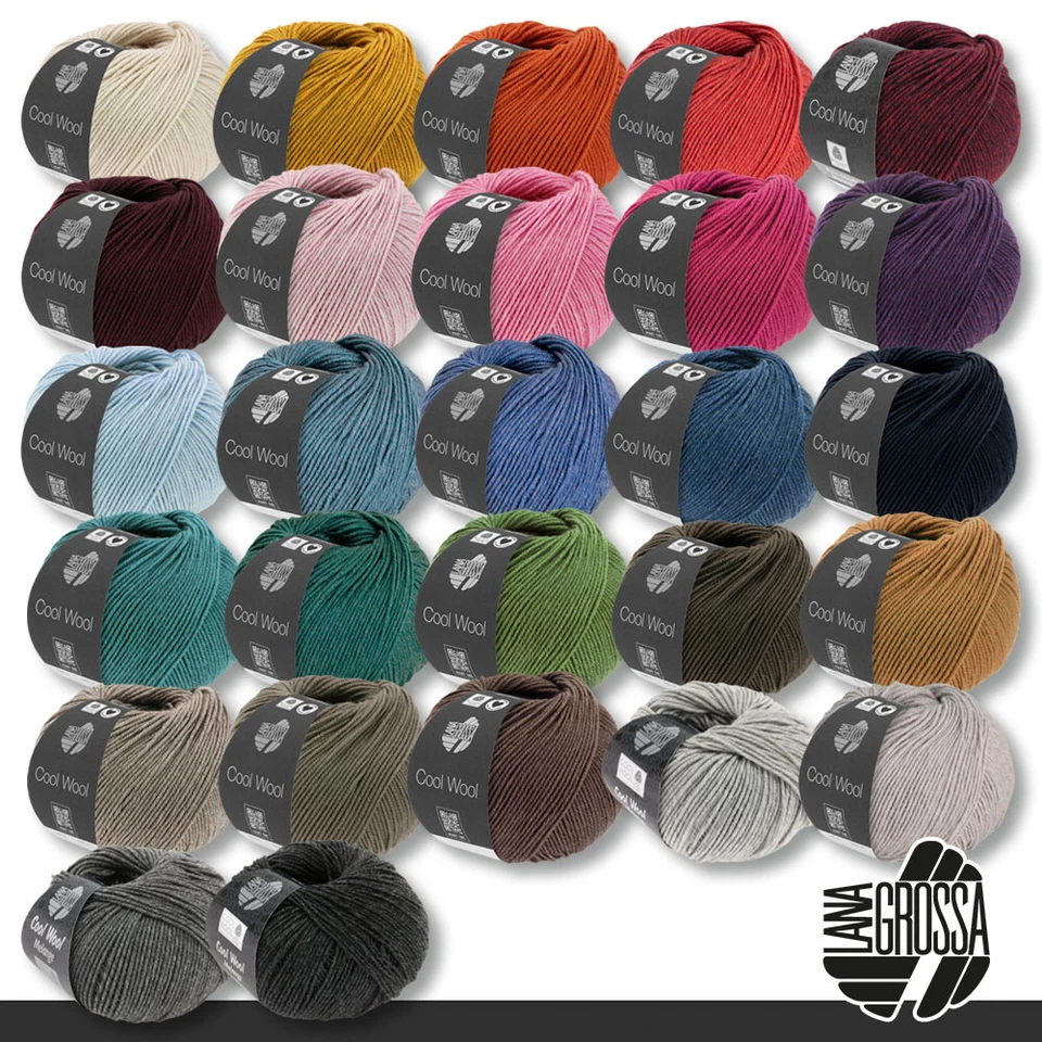 Lana Grossa 5x50 g Cool Wool Mélange Schurwolle Merino Stricken Wolle  18 Farben - Bild 1 von 1