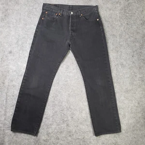 Levi's Men's 501 Jeans Mens 34x30 (34x29) Black Regular Fit Button Fly - Picture 1 of 12
