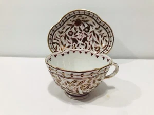 Antike Fischer & Mieg Royal Vienna Stil Himbeere Blumen Teetasse Untertasse - Bild 1 von 11