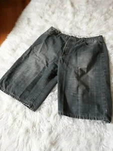 Pantalones cortos de mezclilla desgastados Brooklyn Express para hombre talla W38 (38 x 13 reales) lavado mediano - Imagen 1 de 12