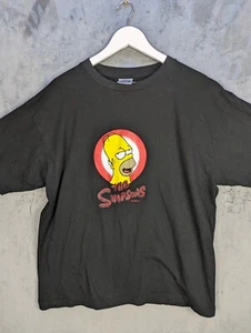 The Simpsons T Shirt XL Black Graphic Print Homer Short Sleeve Vintage 2002 - Picture 1 of 15