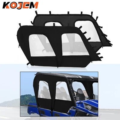 NEW BLACK+CLEAR Soft Upper Doors For 2012-2022 Kawasaki Teryx4 4 seat UTV models - Image 1 of 4