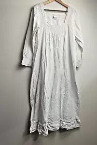 The 1 For U Nightgown Woman XL White Eyelet Ribbon Victorian Cottage Coquette - Picture 1 of 8