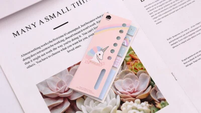 SIMPLY MY LOVE Rainbow Unicorn Cute Sticky Notes Pad Bookmark Memo Index Tab Page Markers