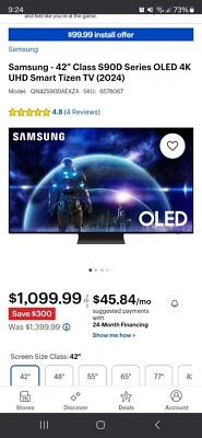 Samsung S90D 42” Class OLED  4K UHD SMART TV - Image 1 of 3