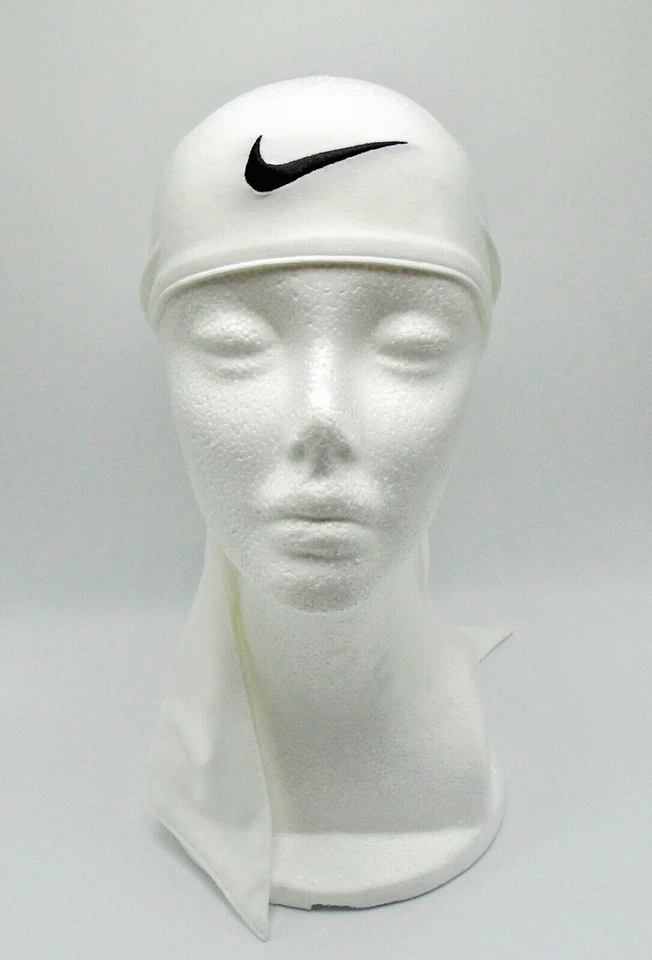Corbata para la cabeza Nike DRI-FIT 2.0 blanca/negra adulto bordado logotipo Swoosh Foto 1 de 4