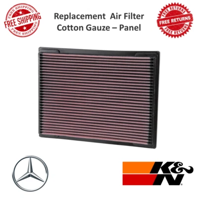 K&N Replacement High-Flow Air Filter For Mercedes Benz ML430, C200d, CLK320, SLR - Image 1 of 4