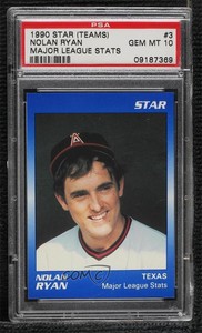 1990 Star Nolan Ryan Blue 1 Nolan Ryan #3 PSA 10 GEM MT HOF