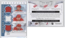 2012 Upper Deck Artifacts Tundra Trios Jerseys Blue Johan Franzen Pavel Datsyuk