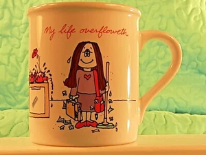 RAR Vintage 1985 CATHY GUISEWITE Kaffeebecher "My Life Overfloweth"  - Bild 1 von 12