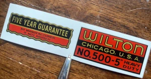 Wilton Vise 500-5” Decals Red Black On Gold For Heavy Duty Bullet Set 2 - Picture 1 of 1