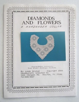 Diamonds and Flowers Hardanger Collar Pattern Needlecraft Unlimited - Image 1 of 4