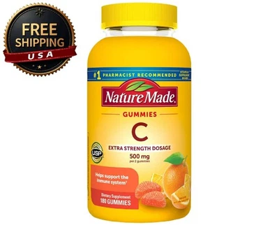 Nature Made Extra Strength 维生素 C 500 毫克,180 木乃伊 免运费 — 第 1/2 张图片