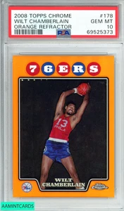 Topps 2008 cromo Wilt Chamberlain #178 naranja ref 388 de 499 PSA 10 gema MT - Imagen 1 de 3