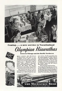 1947 Milwaukee Road: Olympian Hiawathas Vintage Print Ad - Picture 1 of 1