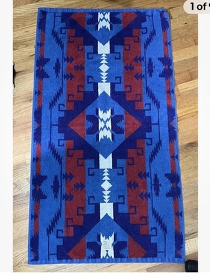 Toalla de baño Polo Ralph Lauren vintage suroeste azteca polo azul púrpura rojo EE. UU. Foto 1 de 4