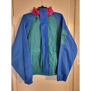 VTG Players by Van Heusen Large Colorblock Jacket Windbreaker Coat Hood Unisex - Picture 1 of 10