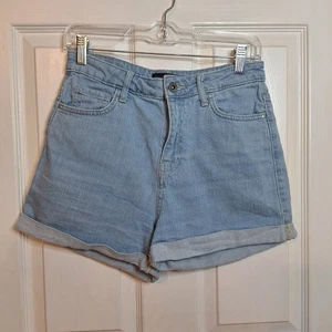 Guess Light Acid Wash Blue Denim High Rise Mom Jean Shorts Cuffed Hem Gr. 28 - Bild 1 von 11