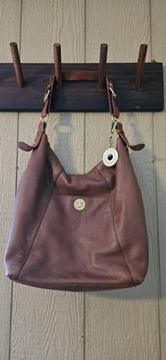 Bolsa de ombro/bolsa tote Issac Mizrahi Bridgehampton marrom couro pebbled... - Imagem 1 de 4