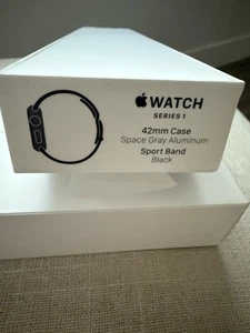 Apple Watch Series 1 42MM Space Gray Aluminum w/ Black Sport Band    Ships free  - Picture 1 of 8