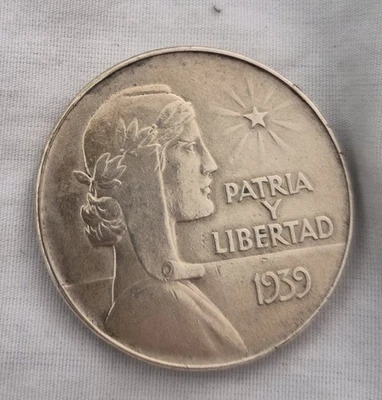 MONEDA DE PLATA 1 Peso 1939 Foto 1 de 2