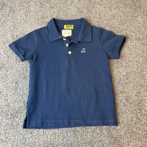 Me & Henry Polo Shirt Boys 4/5Y Navy Blue Short Sleeve Classic Cotton Top - Picture 1 of 11