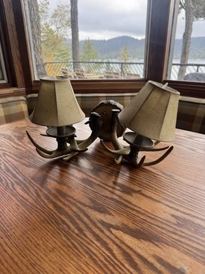 Faux Antler Wood Cabin Wall Sconce Lamp 2 Light  $300 retail - Image 1 of 4