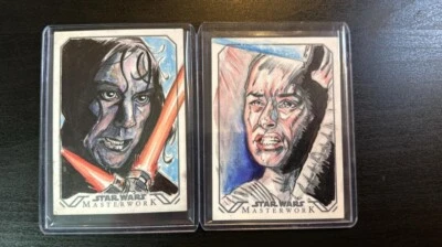 Star Wars Masterwork Dual Sketch Card Kylo Ren Rey by Matt Stewart - Image 1 of 2