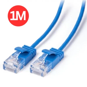 Laser Ultra Slim Cat6 Network Cable 1M NBN Modem LAN Router Connector Blue - Picture 1 of 2