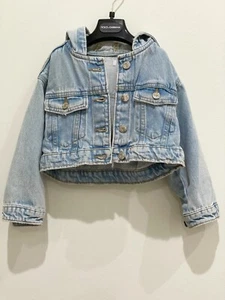 Zara ZARA CROPPED HOODED DENIM JACKET. 6 years. (45.7 inches) BLUE - Picture 1 of 4