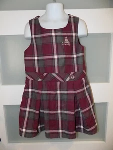 Lands' End Multi Color  Uniform Plaid Pleated Jumper Dress Size 4 Girl's - Picture 1 of 3