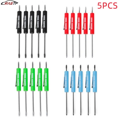 5PCS Mini Screwdriver Flat Tip with Phillips Top and Pocket Clip  - Image 1 of 4