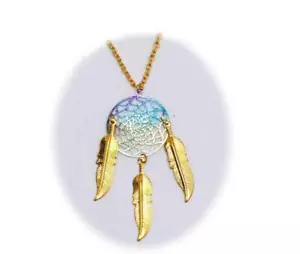 COMPRA 1 OBTÉN 1 COLLAR DE METAL ATRAPASUEÑOS DE 18" ARCO IRIS GRATIS CON PLUMA DORADA #669 - Imagen 1 de 1