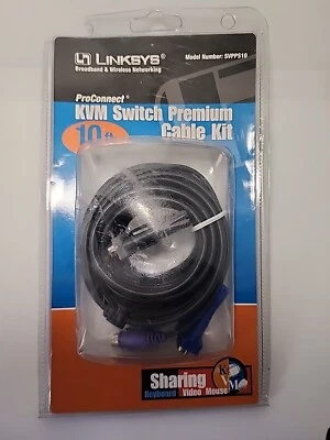  Linksys KVM PS/2 Cable ProConnect Kit 10' SVPPS10 Broadband Wireless New Sealed - Image 1 of 4
